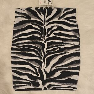 Express Black and White Zebra Pencil Skirt